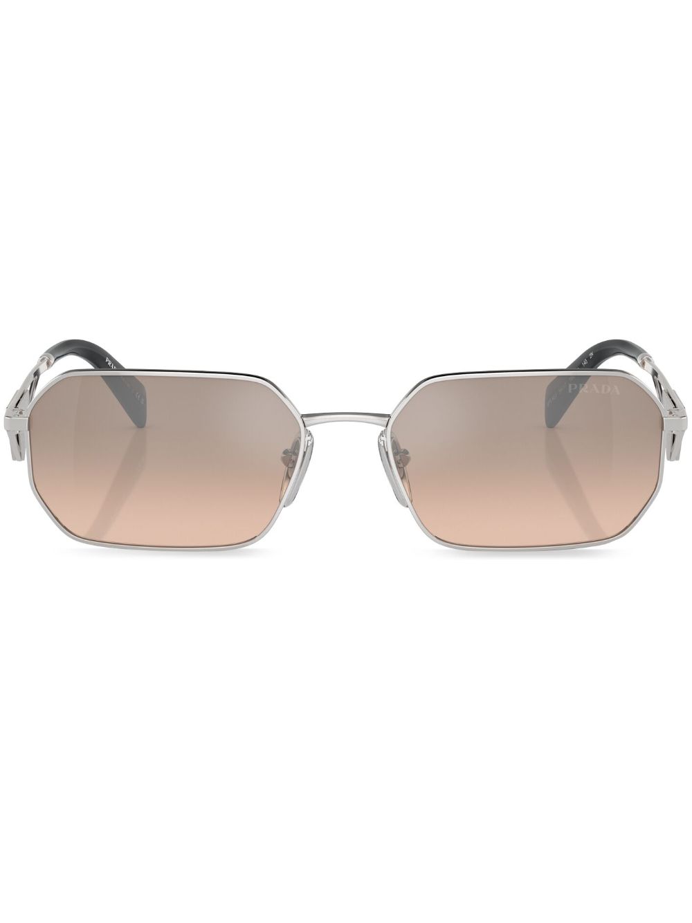Prada Eyewear 长方形框太阳眼镜 - 金色
