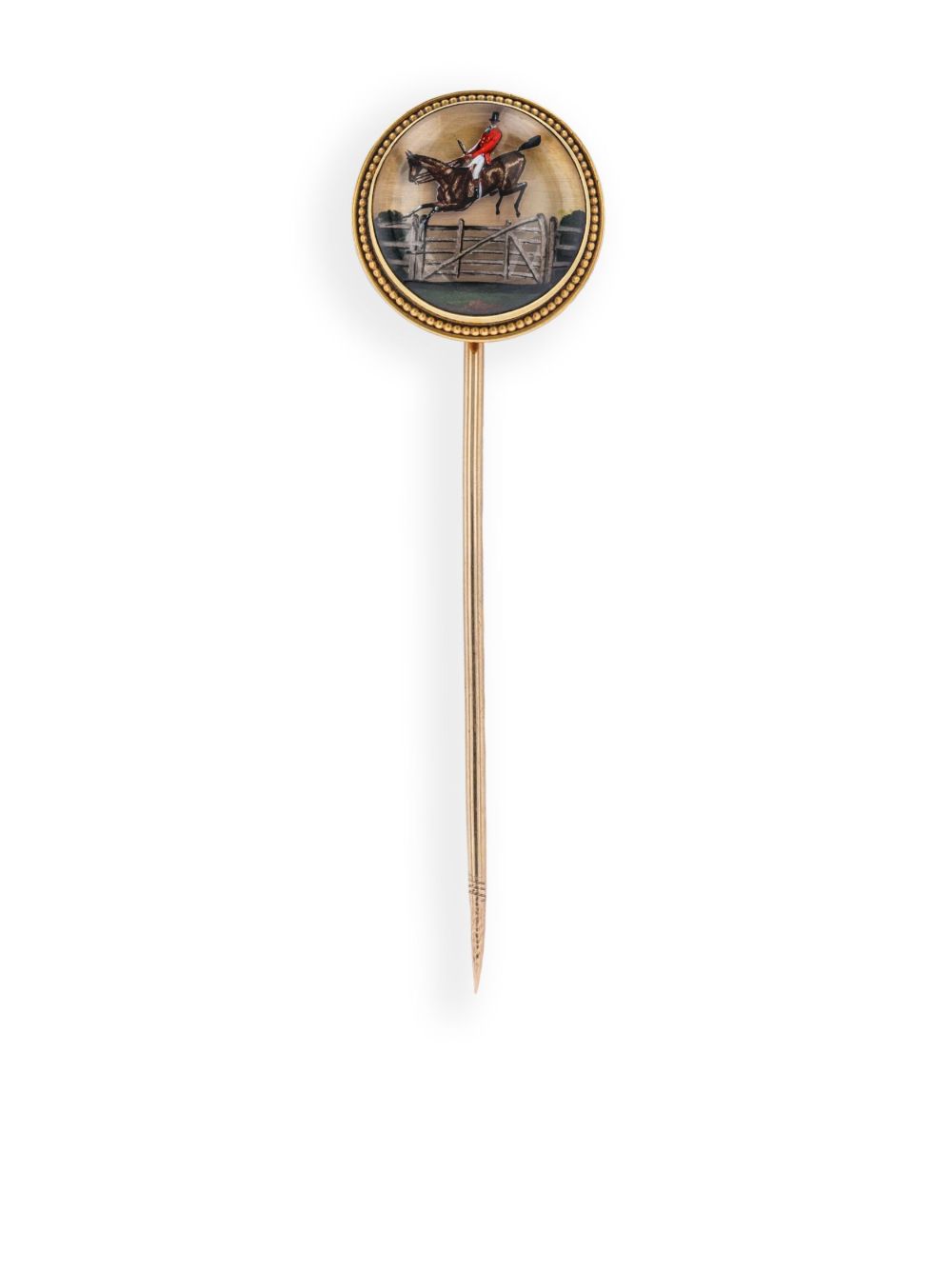 Pragnell Vintage Horse and Rider 18K黄金晶饰胸针（1800年代典藏款） - 金色