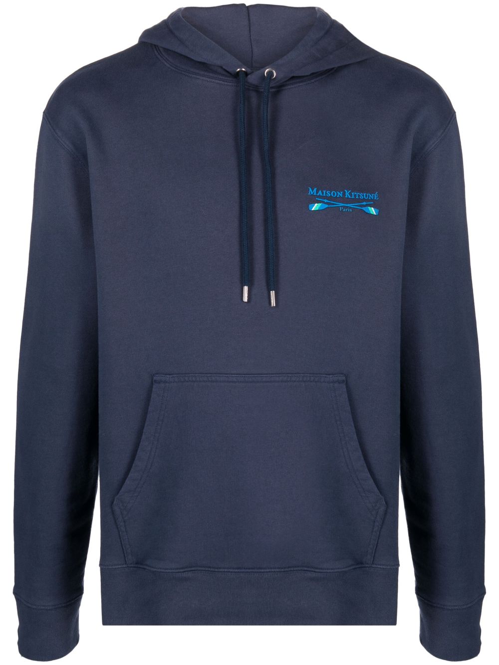 Maison Kitsuné Oars logo刺绣连帽衫 - 蓝色