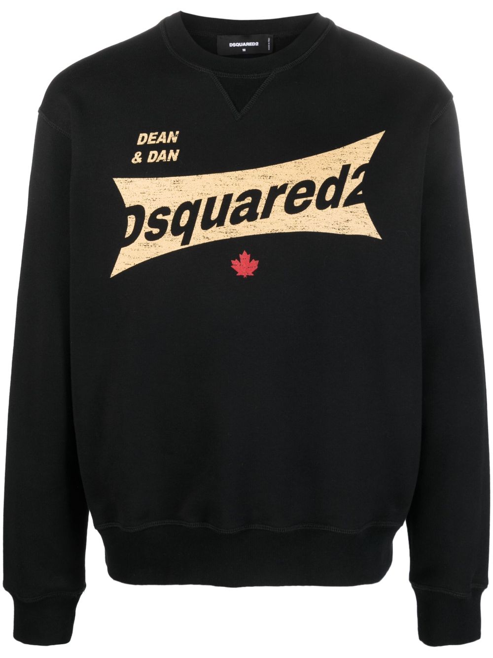 DSQUARED2 logo印花棉卫衣 - 黑色