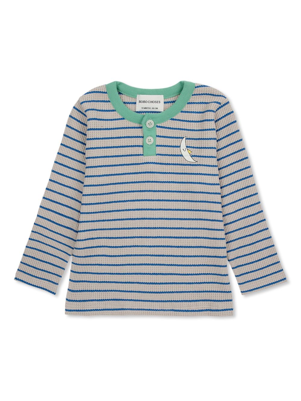 Bobo Choses Striped Waffle T恤 - 蓝色