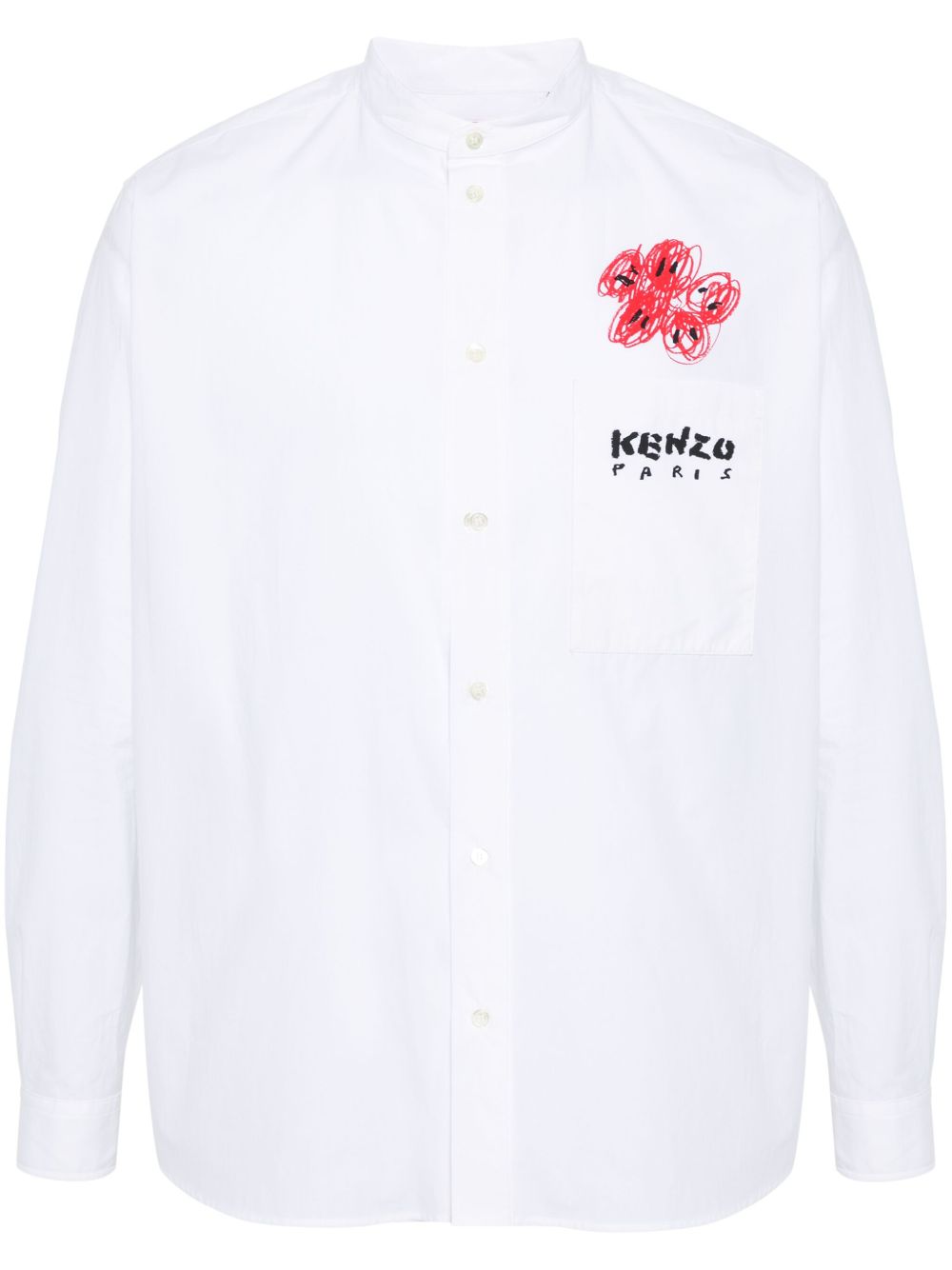 Kenzo Drawn Varsity 棉衬衫 - 白色