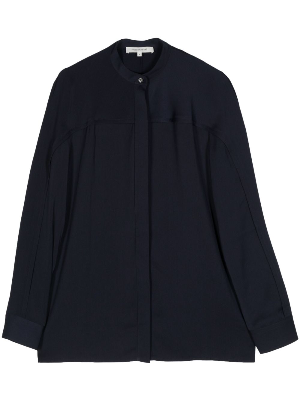 Maison Kitsuné 无领褶饰细节衬衫 - 蓝色