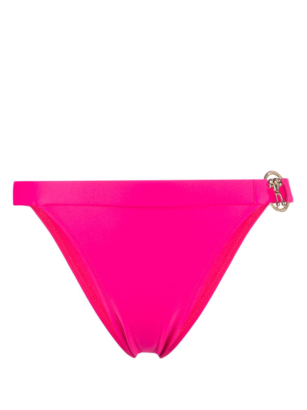 Moschino logo标牌比基尼三角裤 - 粉色