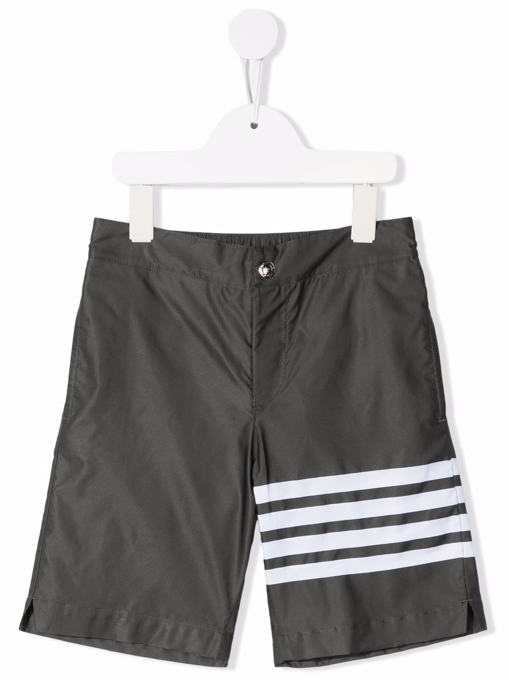 Thom Browne Kids 四条纹泳裤 - 灰色