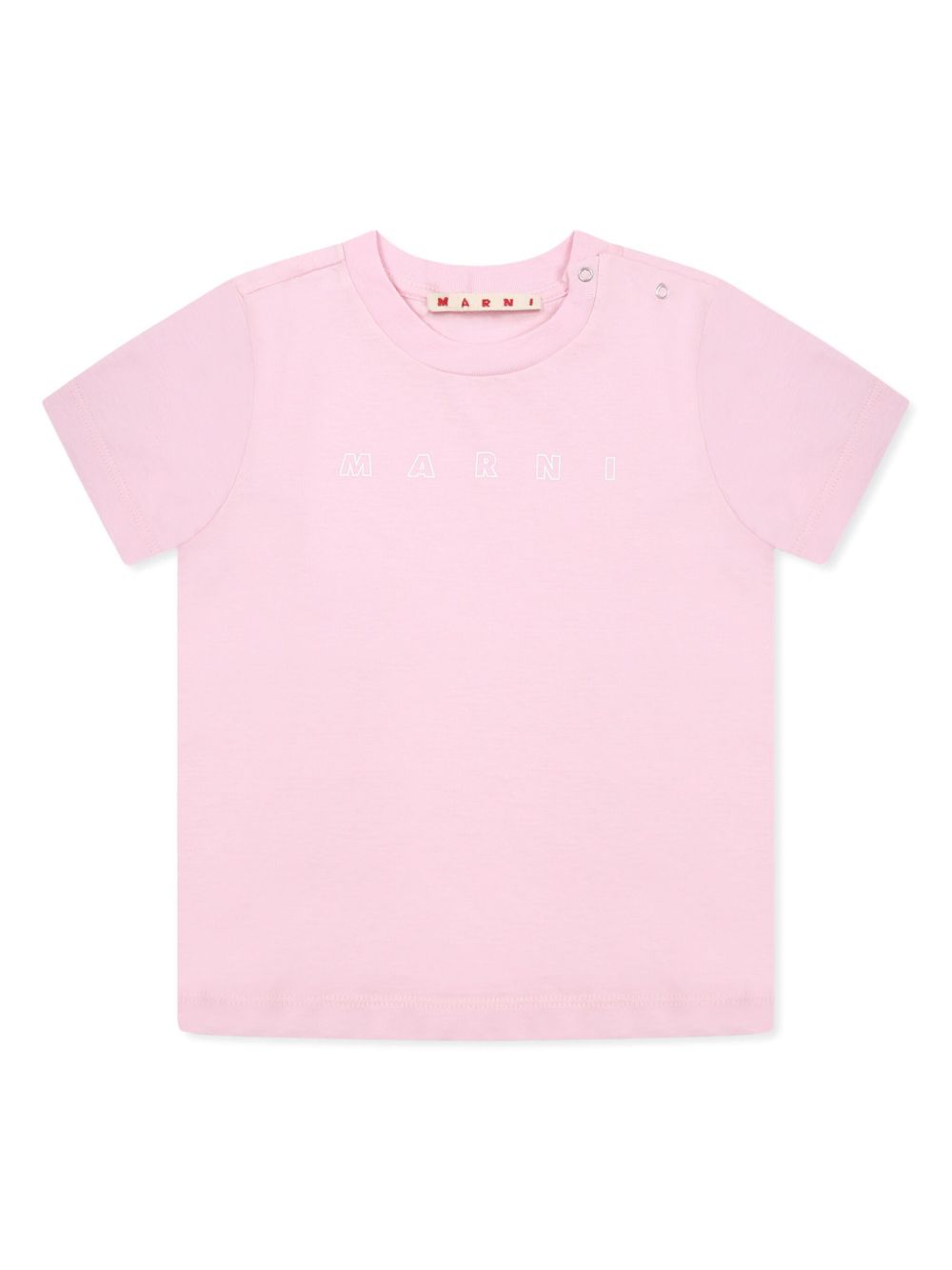 Marni Kids logo印花T恤 - 粉色