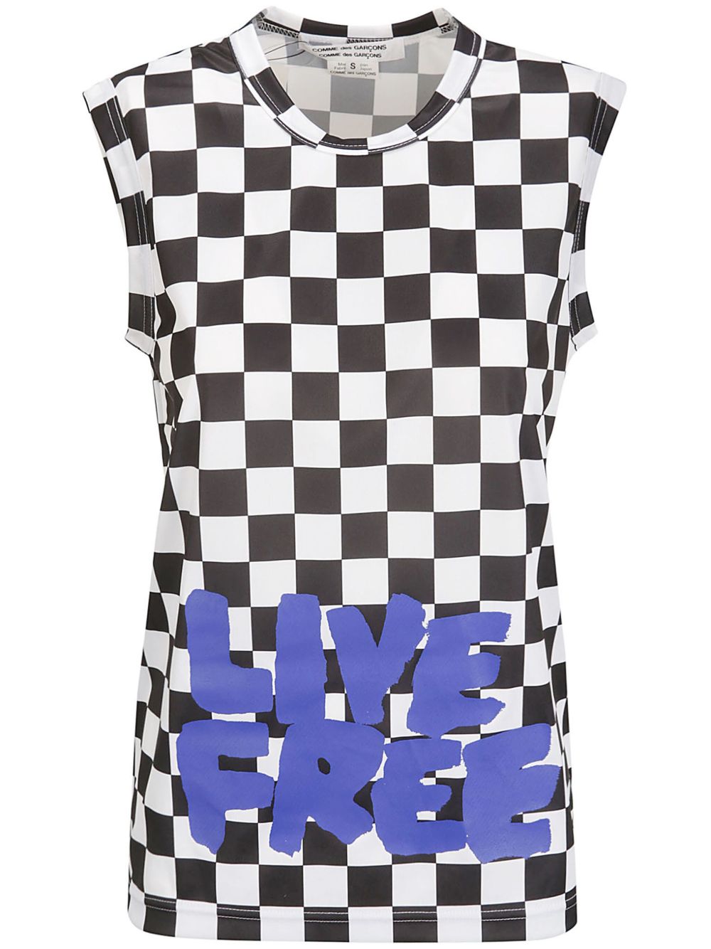 Comme Des Garçons Comme Des Garçons 标语印花格纹坦克背心 - 白色