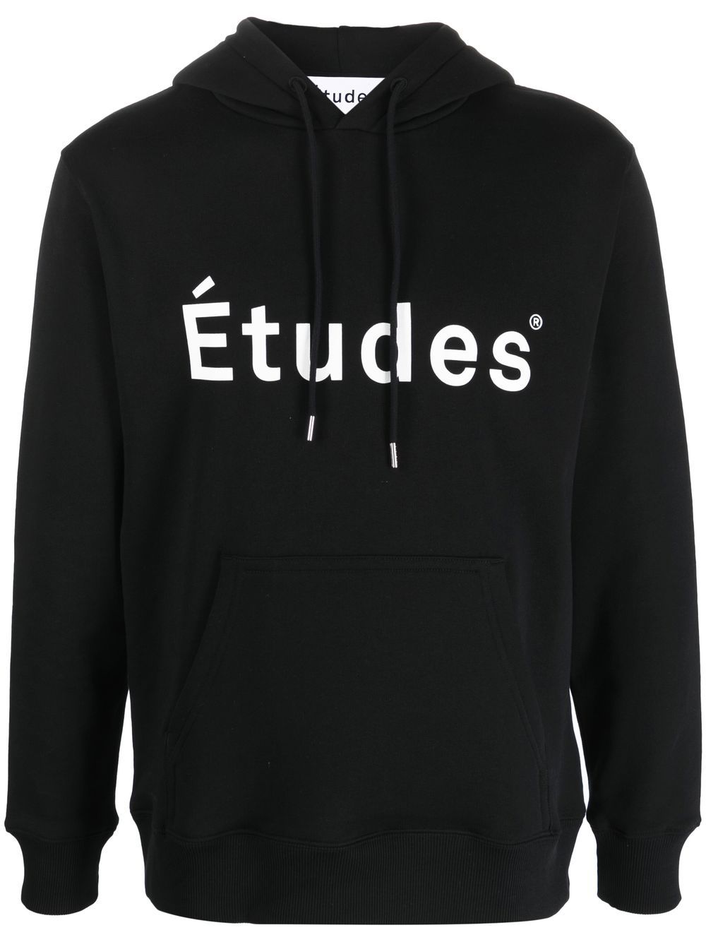Etudes logo印花细节连帽衫 - 黑色
