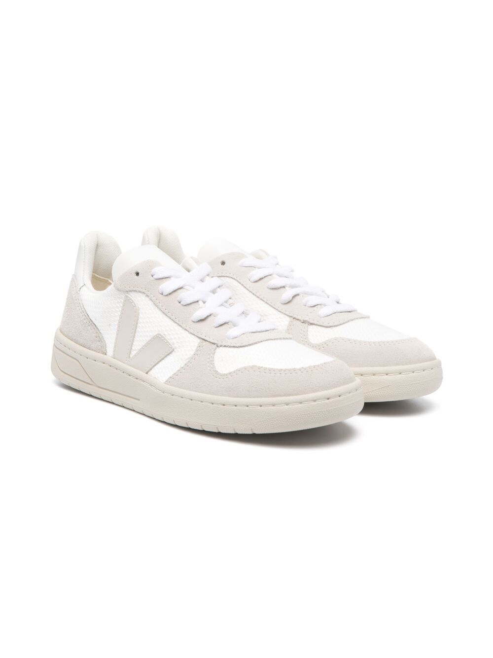VEJA V-10 B 网布板鞋 - 白色