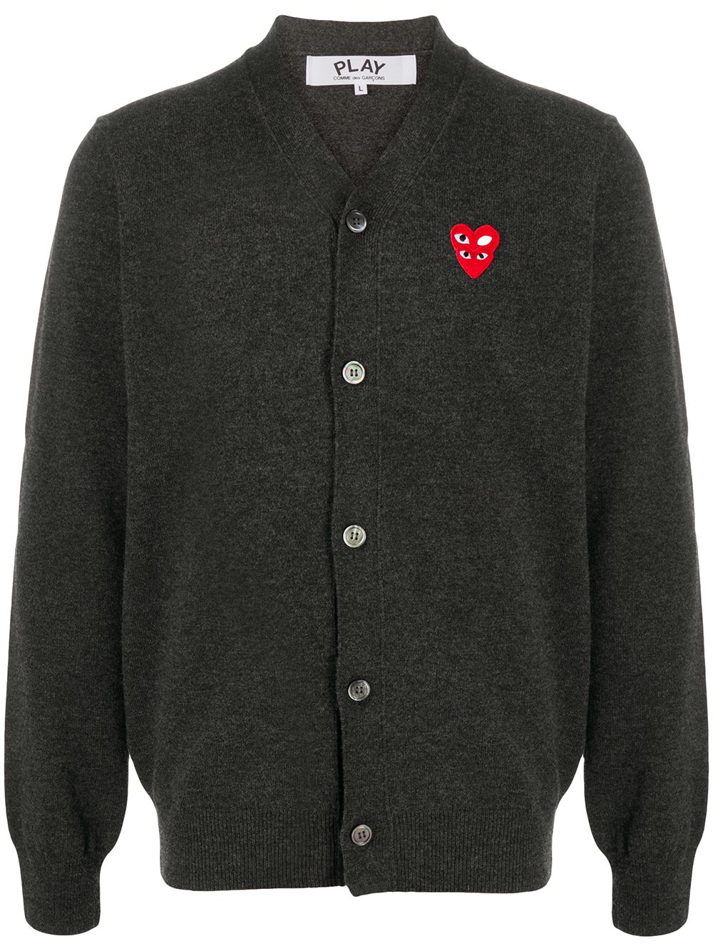 Comme Des Garçons Play logo排扣开衫 - 灰色