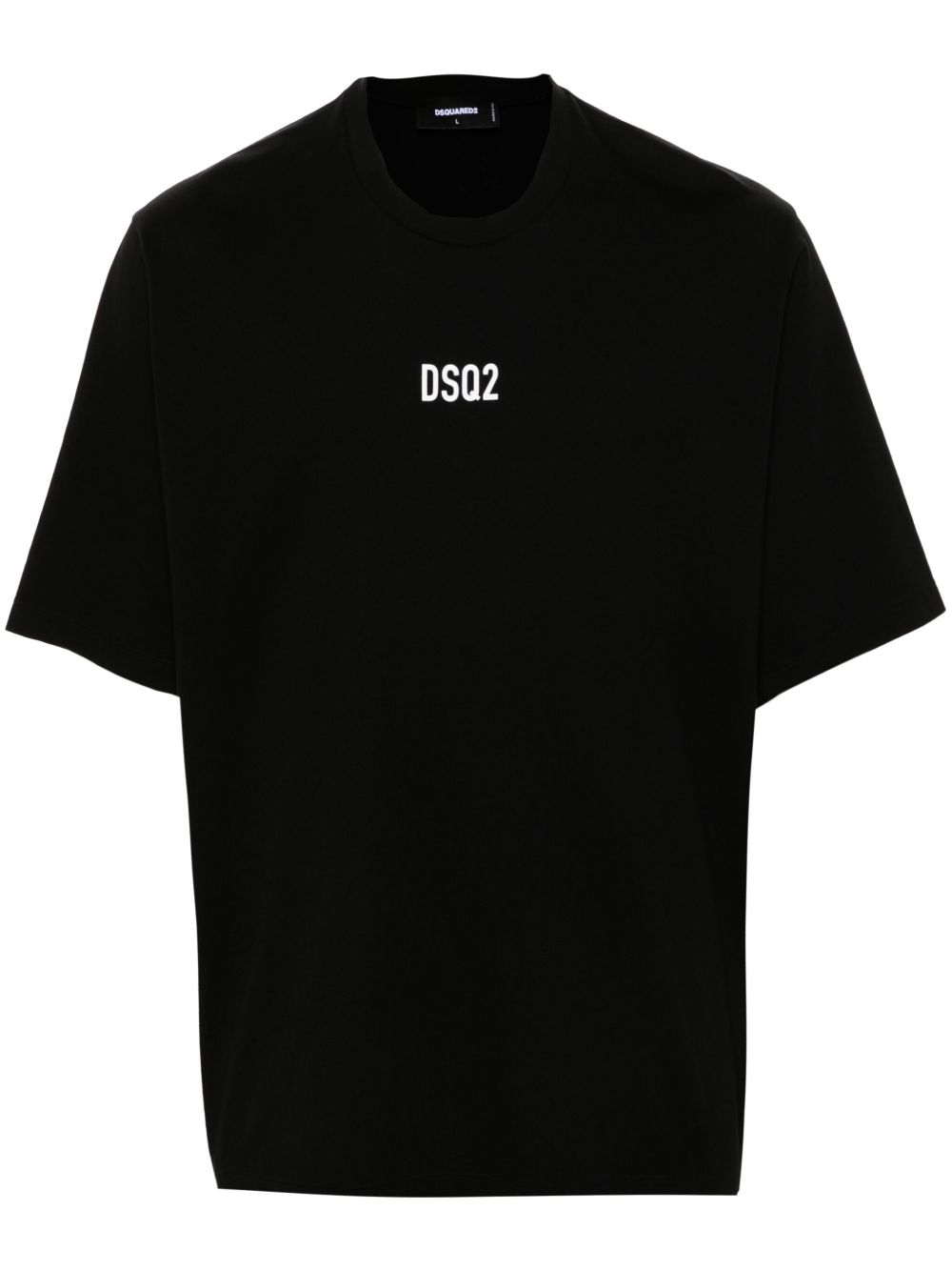 DSQUARED2 logo印花棉T恤 - 黑色
