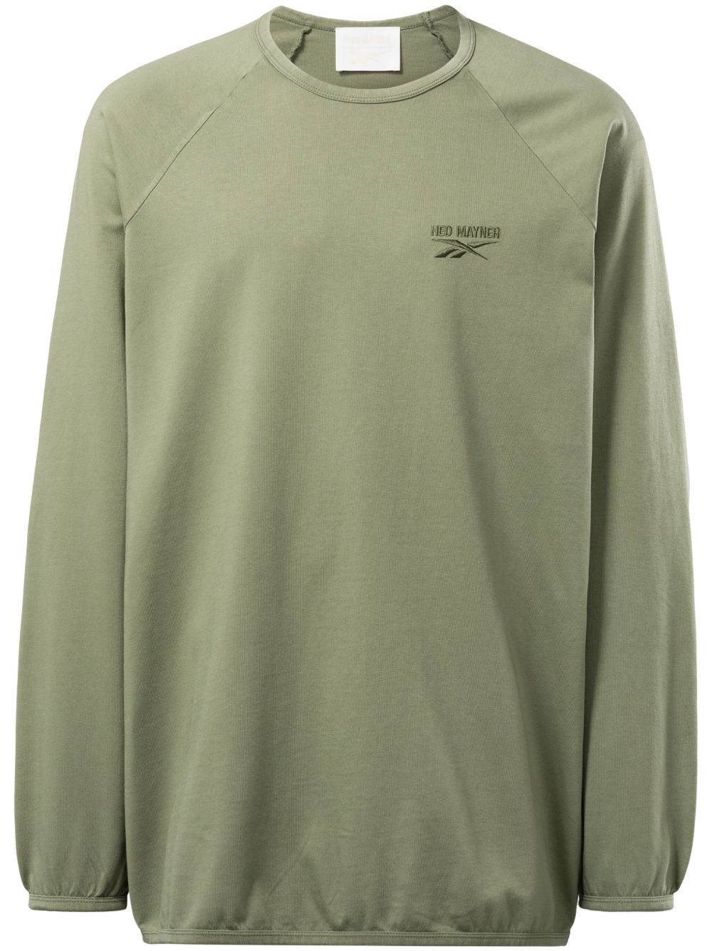 Reebok LTD logo刺绣插肩式长袖T恤 - 绿色