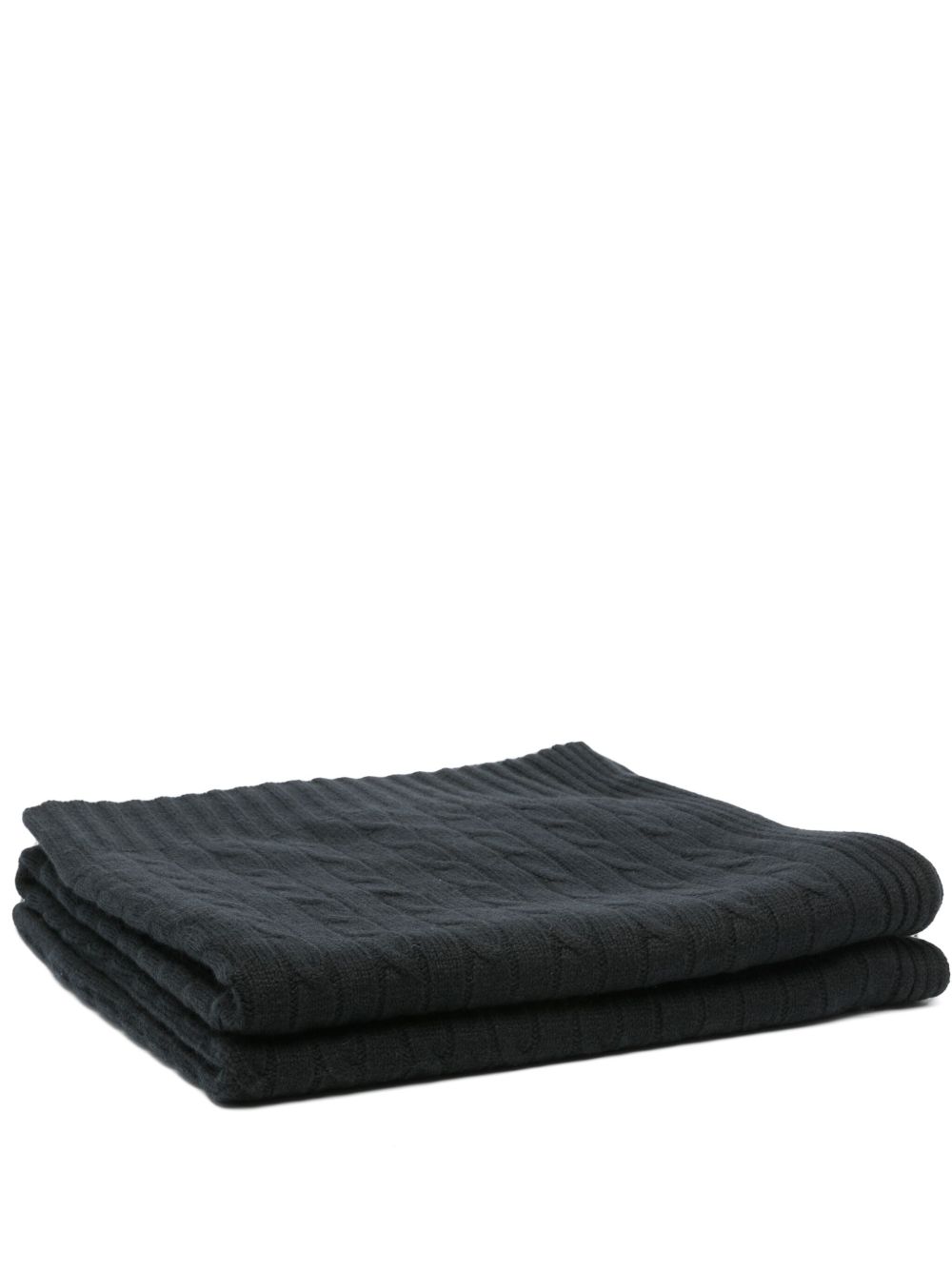 Ralph Lauren Home cable-knit cashmere blanket - 蓝色