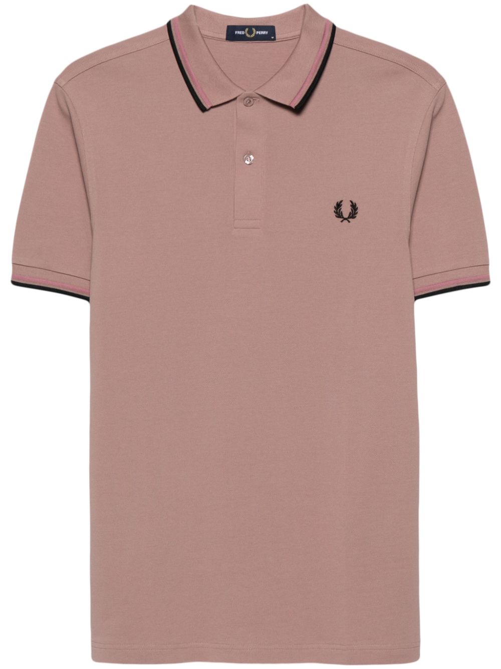Fred Perry logo刺绣棉polo衫 - 粉色