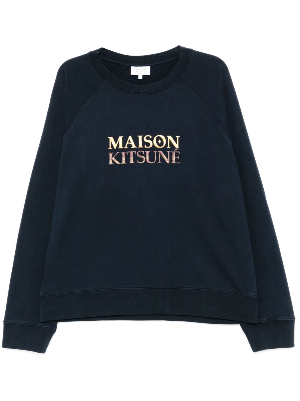 Maison Kitsuné logo刺绣毛衣 - 蓝色
