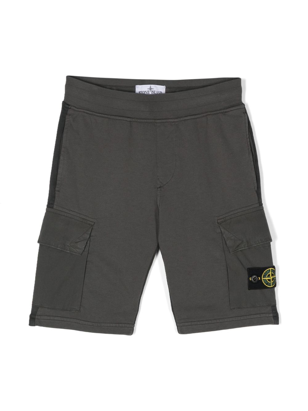 Stone Island Junior 罗盘徽章工装短裤 - 灰色