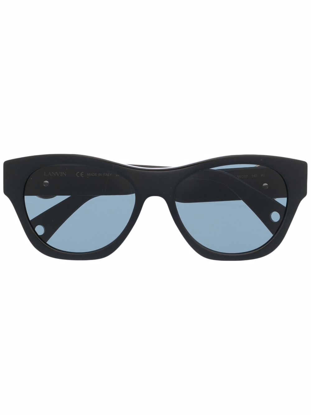 Lanvin logo标牌方框太阳眼镜 - 黑色