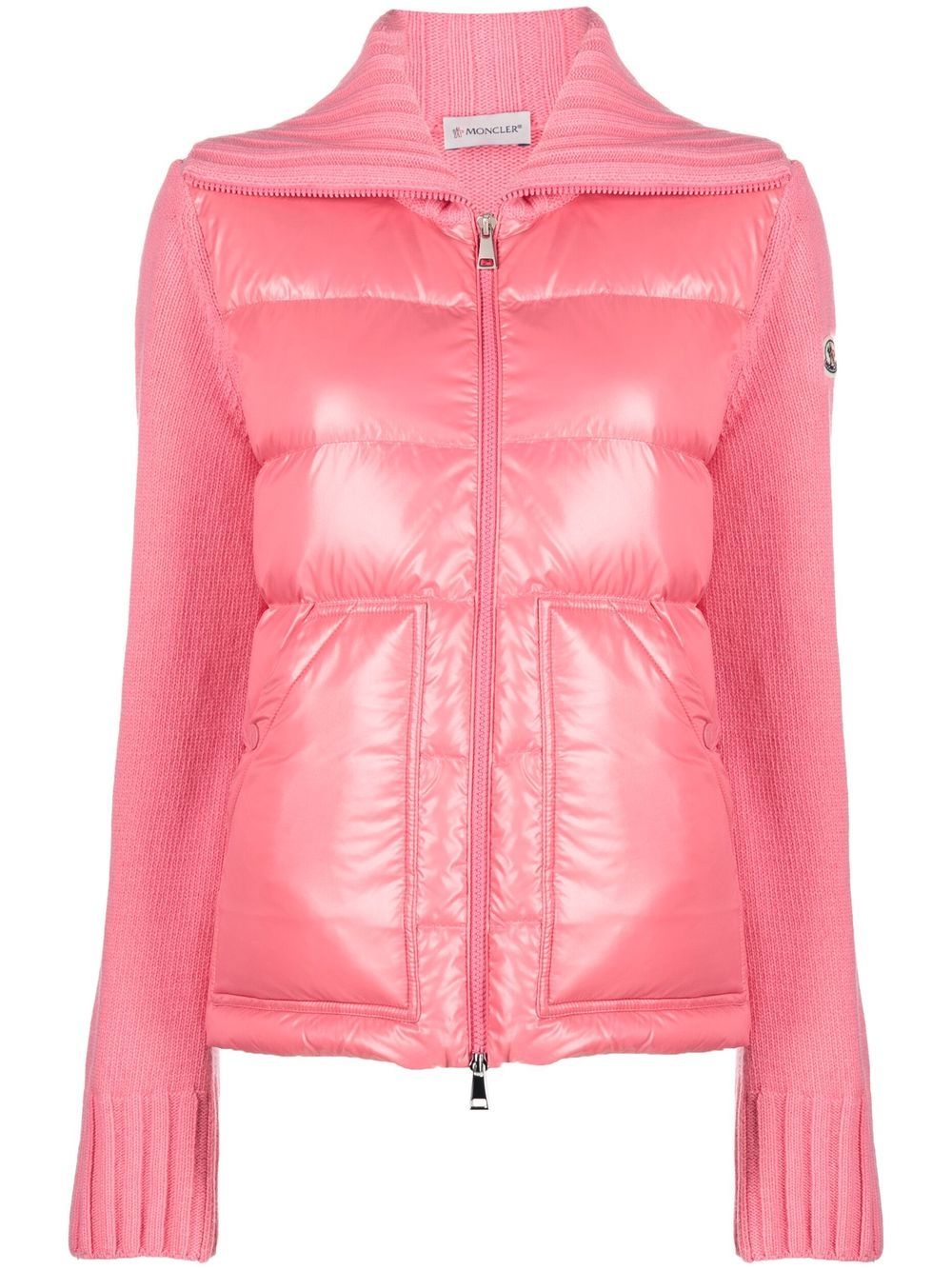 Moncler 盟可睐 填充拼接羊毛开衫 - 粉色