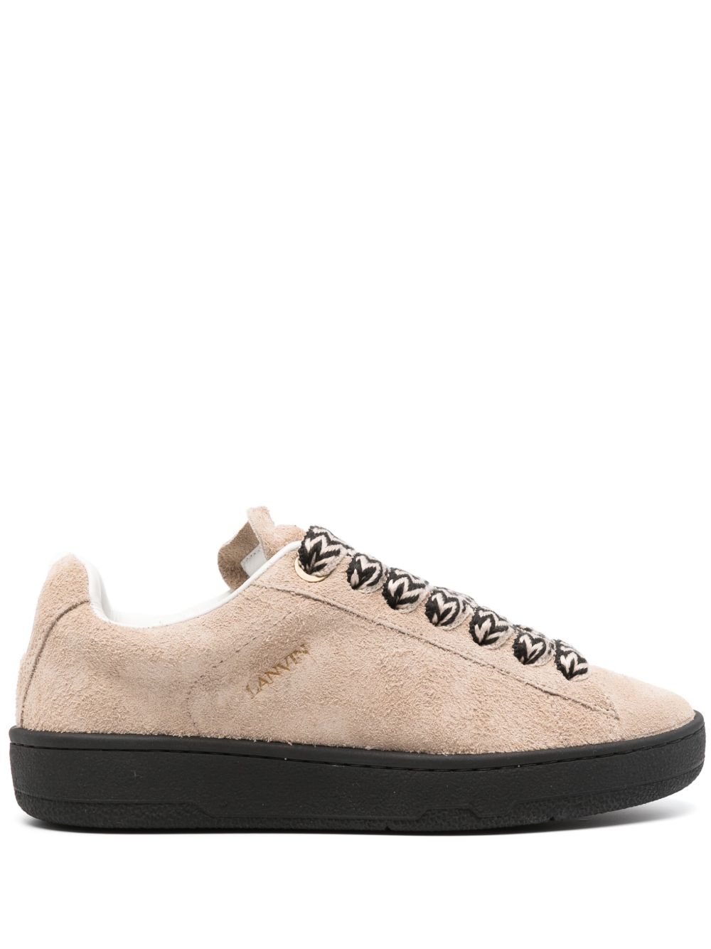 Lanvin Curb 绒面皮低帮运动鞋 - 中性色