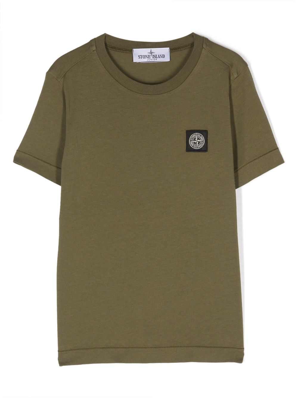 Stone Island Junior 标贴棉T恤 - 绿色