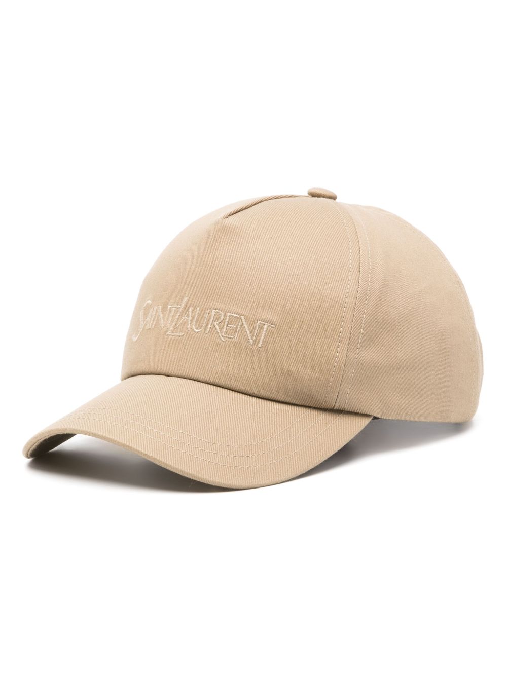 Saint Laurent logo刺绣华达呢编织棒球帽 - 中性色