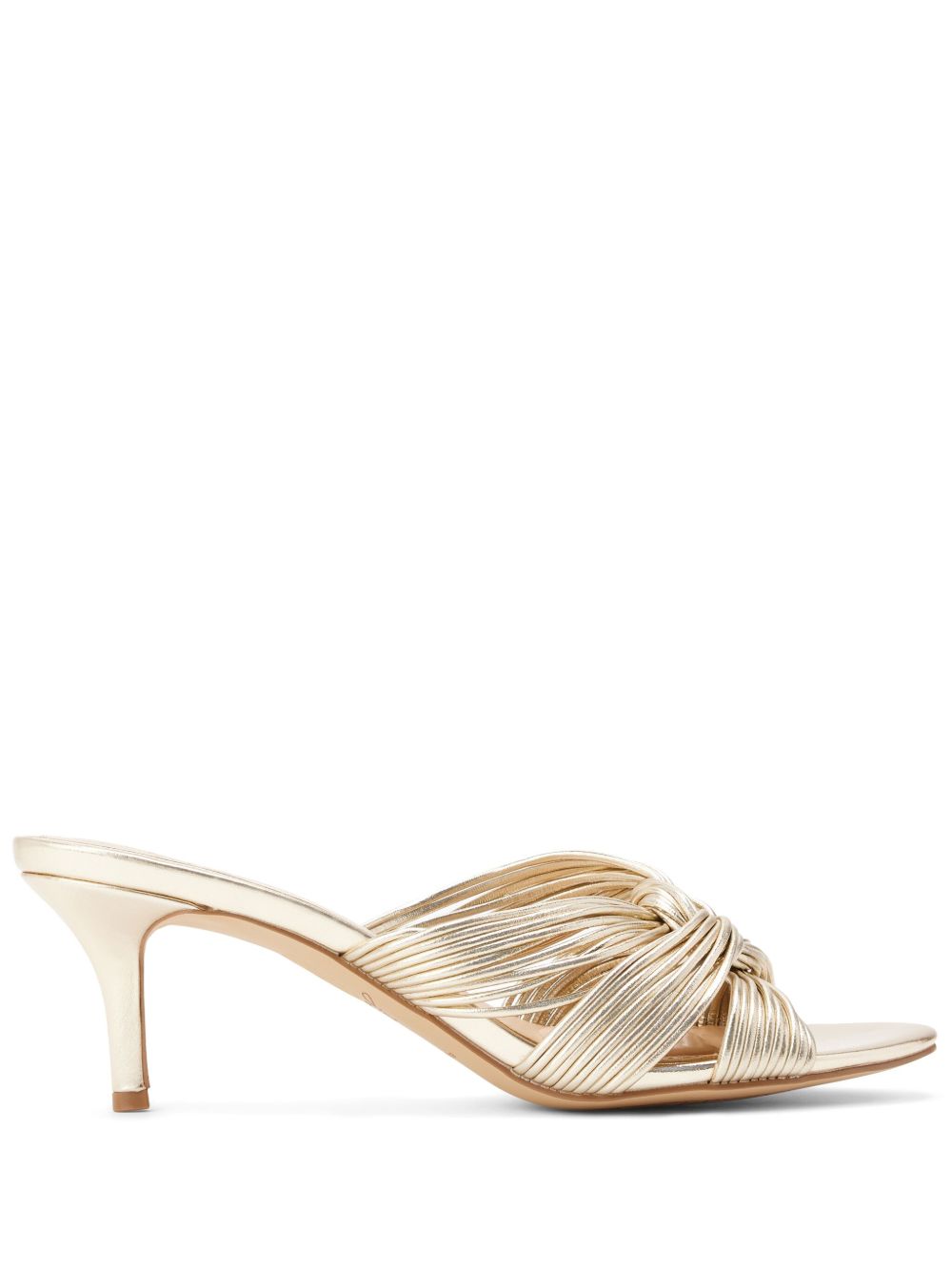 Badgley Mischka Mia 旋褶皮质中跟穆勒鞋 - 金色