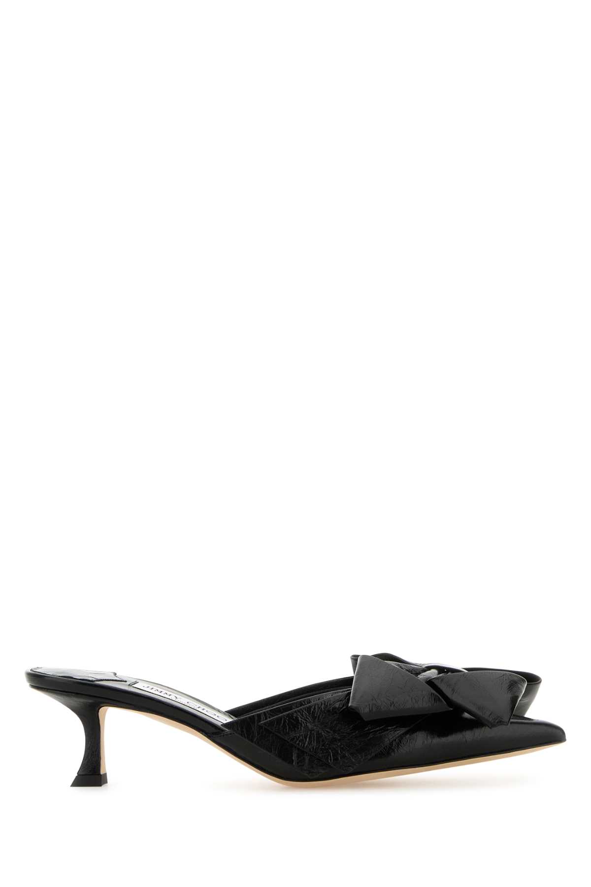 Jimmy Choo 黑色皮革 Staz 穆勒鞋