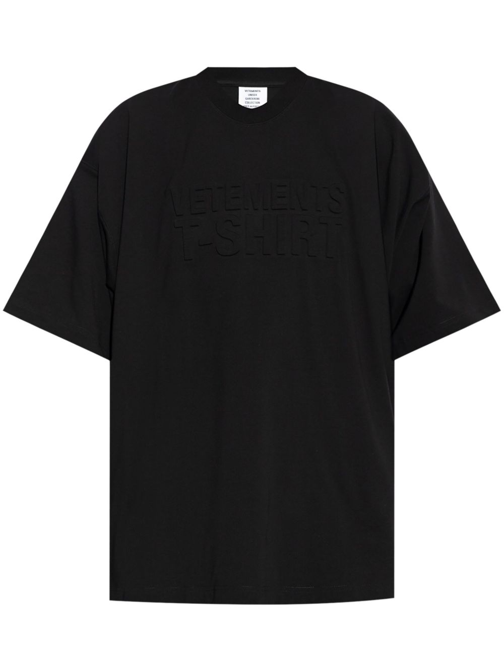 VETEMENTS logo压纹T恤 - 黑色