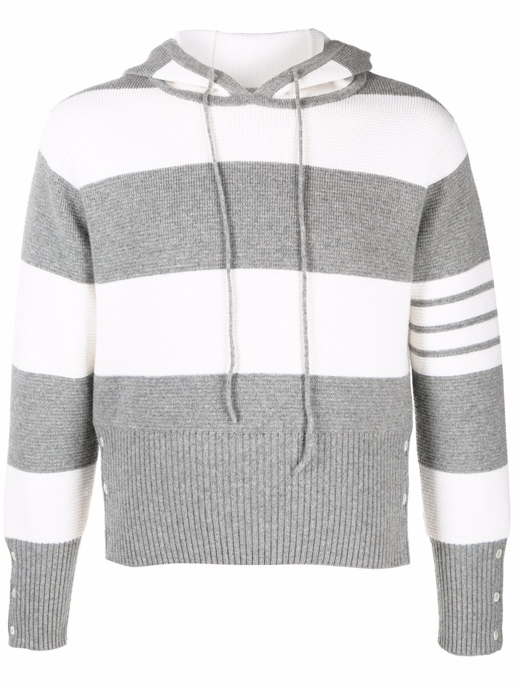 Thom Browne 四条纹连帽衫 - 灰色