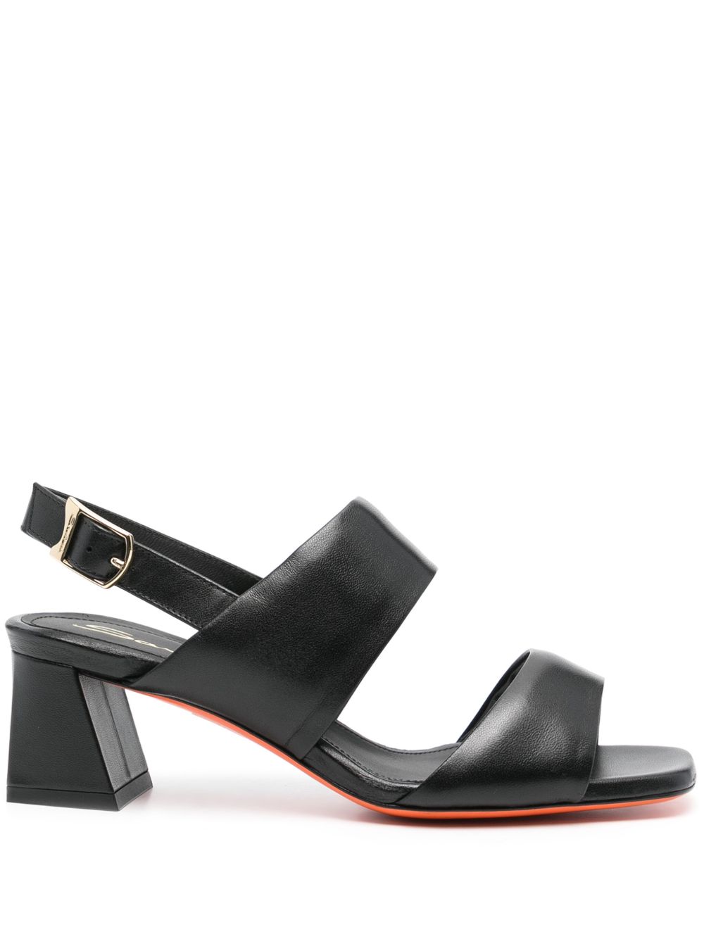 Santoni 双带裹踝中跟凉鞋（6厘米） - 黑色