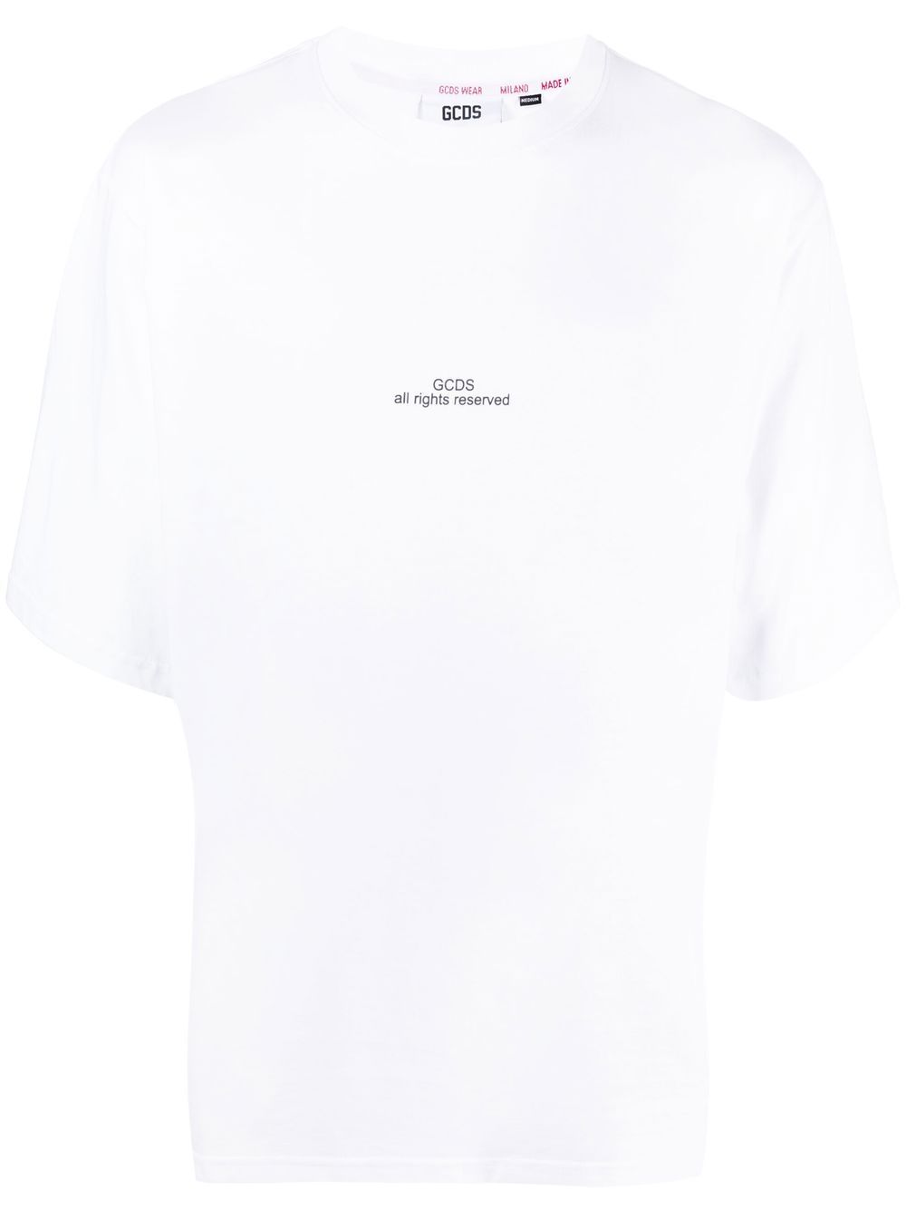 GCDS logo印花短袖T恤 - 白色