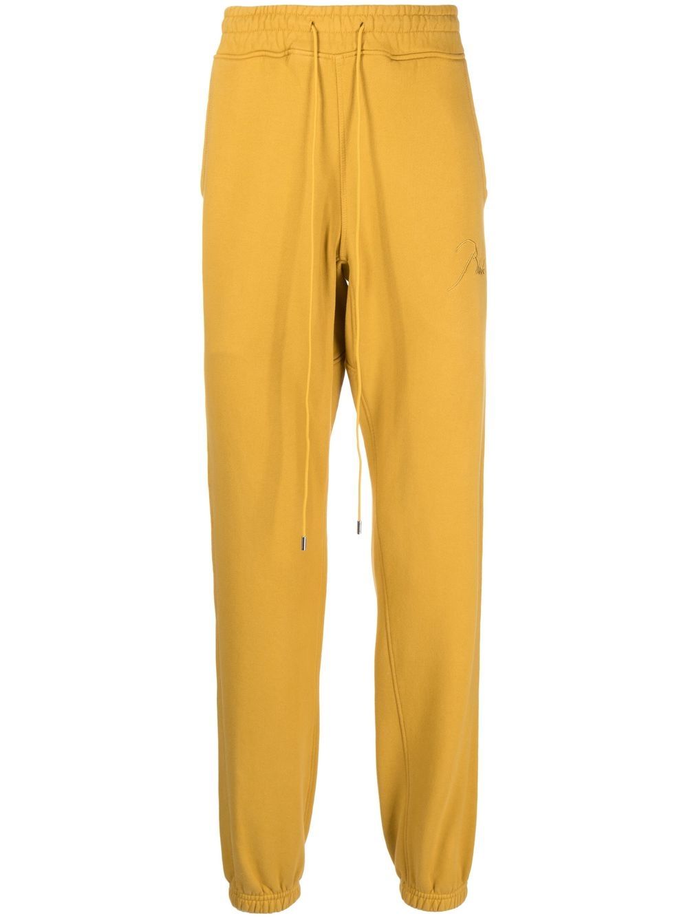 RHUDE logo刺绣抽绳运动裤 - 黄色