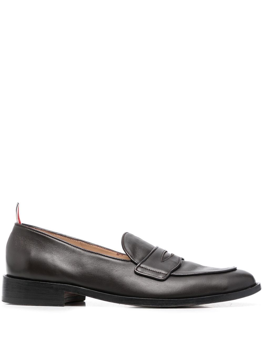 Thom Browne 罗缎标签边饰乐福鞋 - 褐色