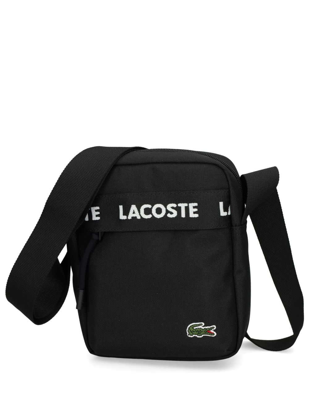 Lacoste logo饰带邮差包 - 黑色