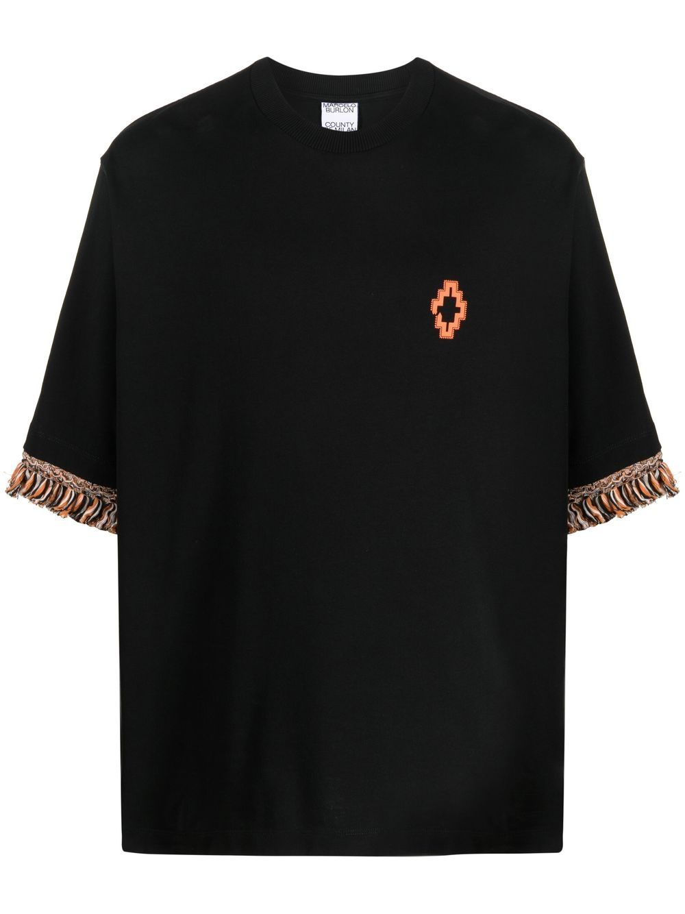 Marcelo Burlon County of Milan 流苏边饰T恤 - 黑色