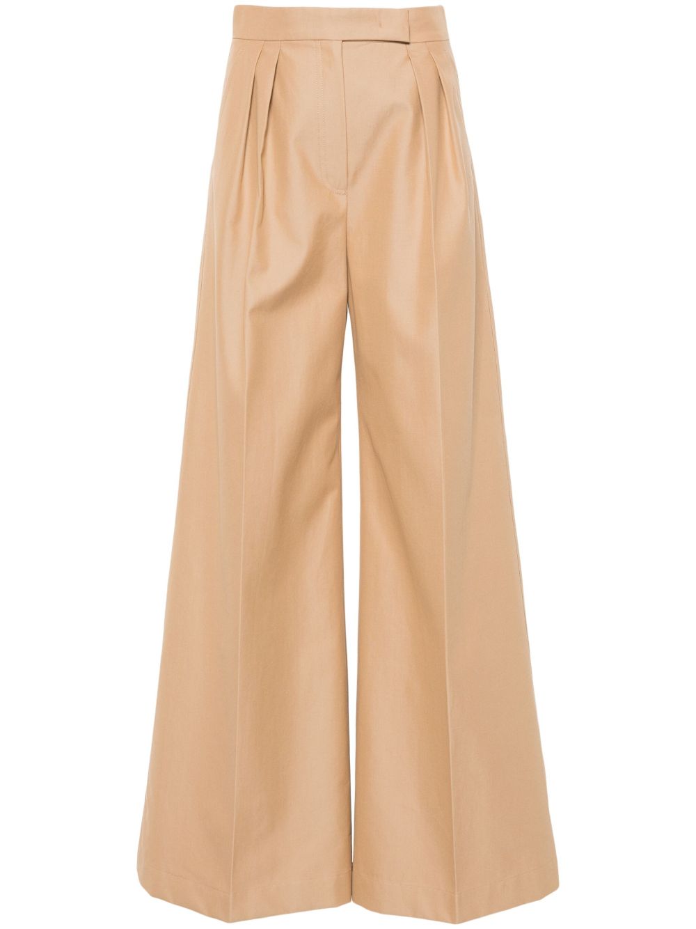 Max Mara 褶饰细节阔腿裤 - 中性色