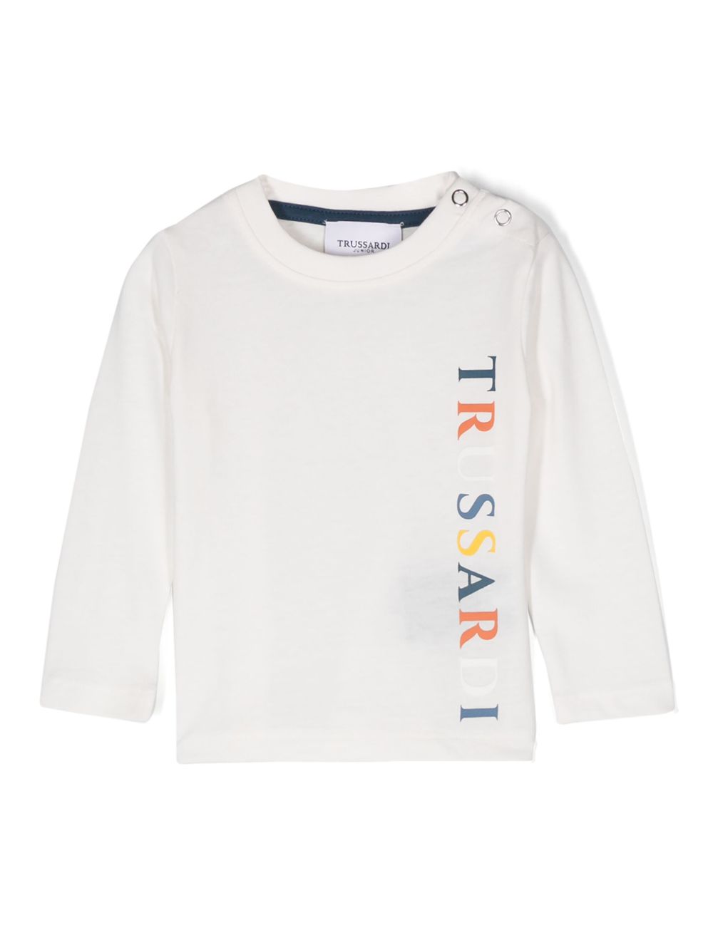 TRUSSARDI JUNIOR 植绒logo卫衣 - 白色