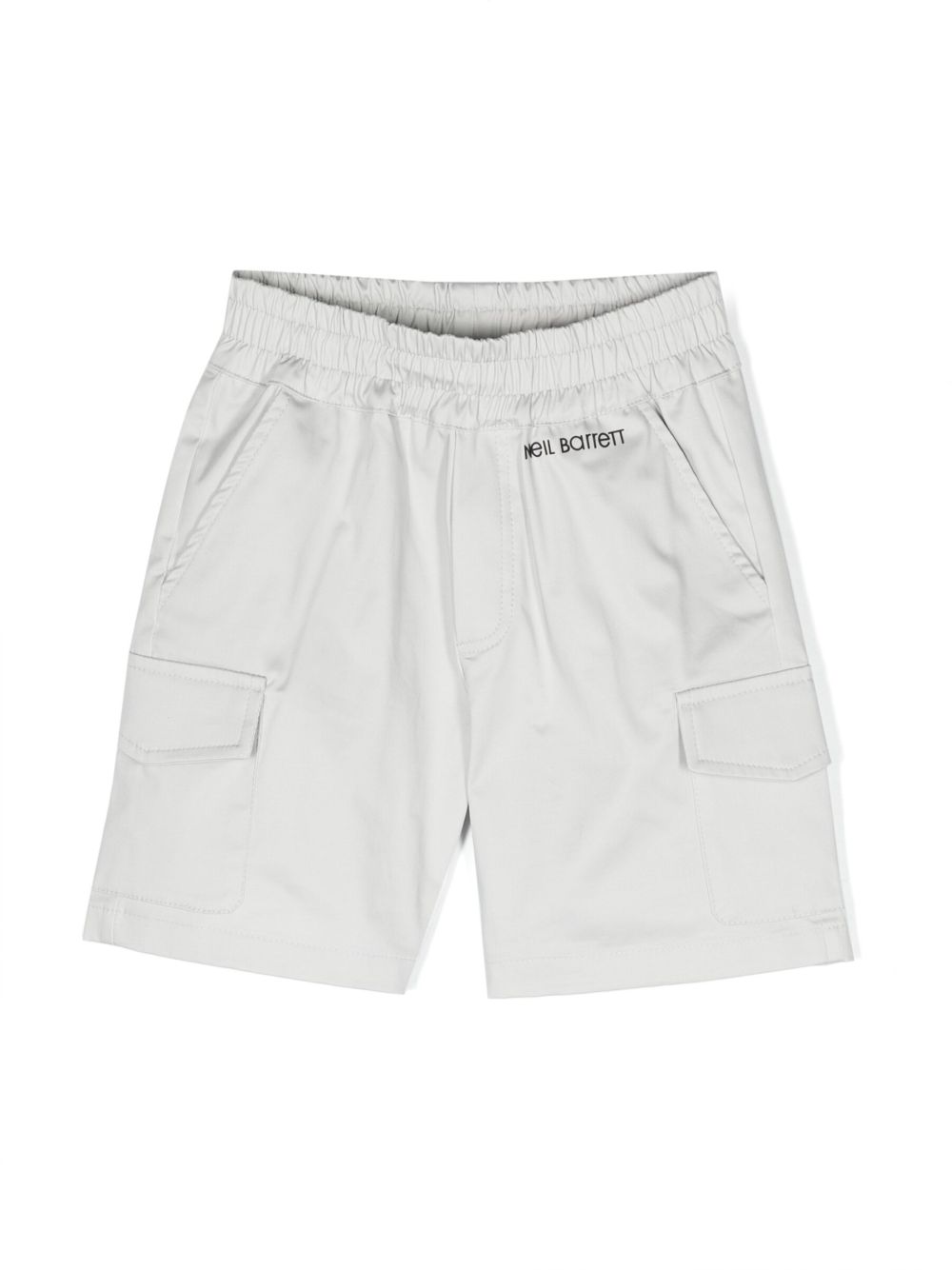 Neil Barrett Kids logo印花运动短裤 - 灰色