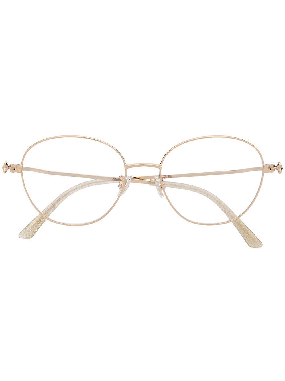 Jimmy Choo Eyewear 周仰杰 圆框眼镜 - 金色