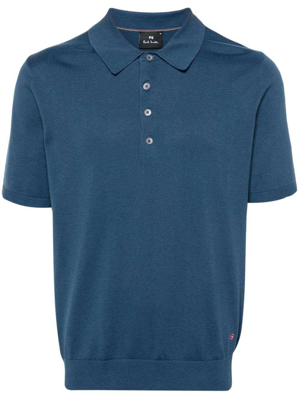 PS Paul Smith logo刺绣棉polo衫 - 蓝色