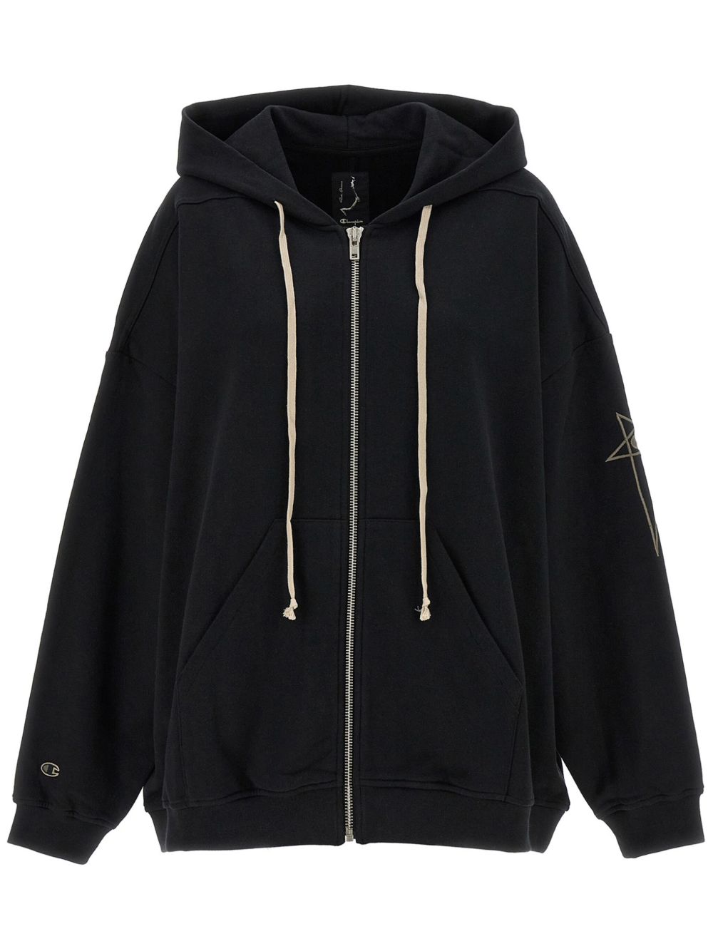 Rick Owens X Champion 棉连帽衫 - 黑色