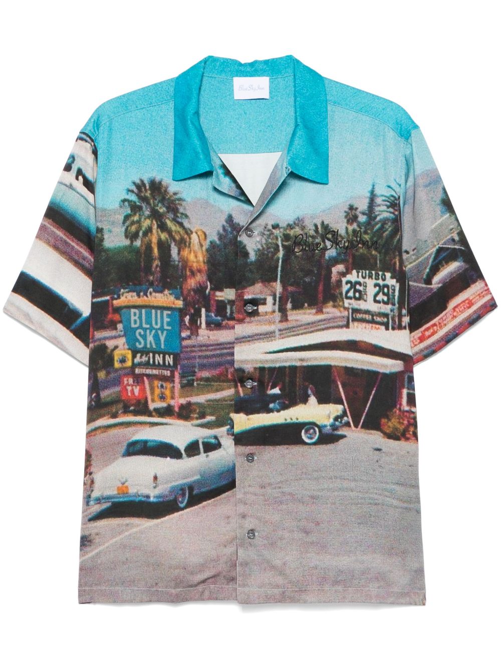 BLUE SKY INN Vintage Motel 衬衫 - 蓝色