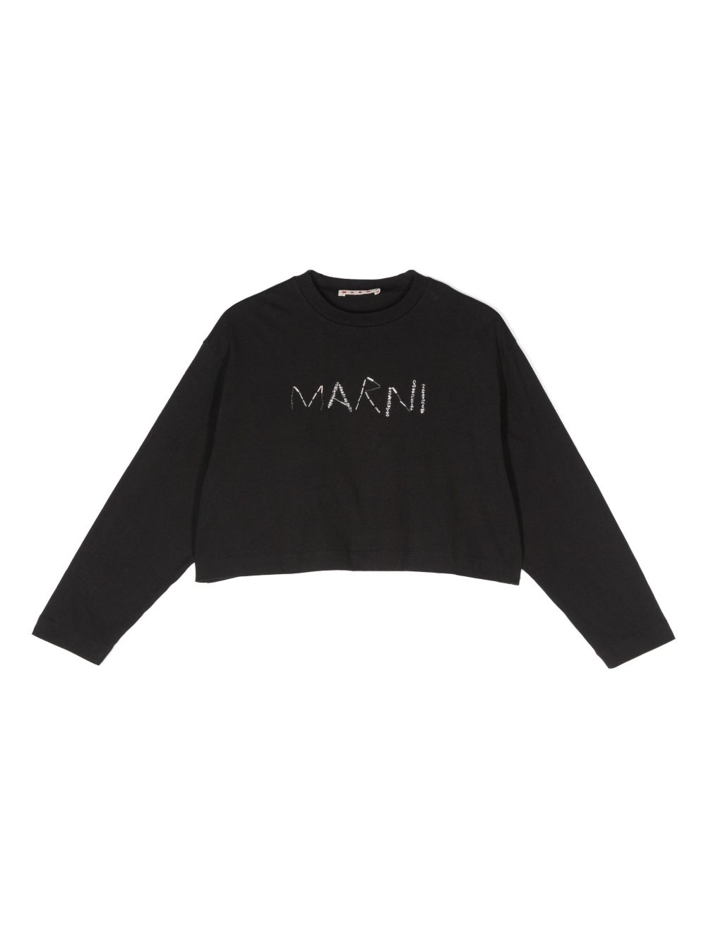 Marni Kids 珠饰logo T恤 - 黑色