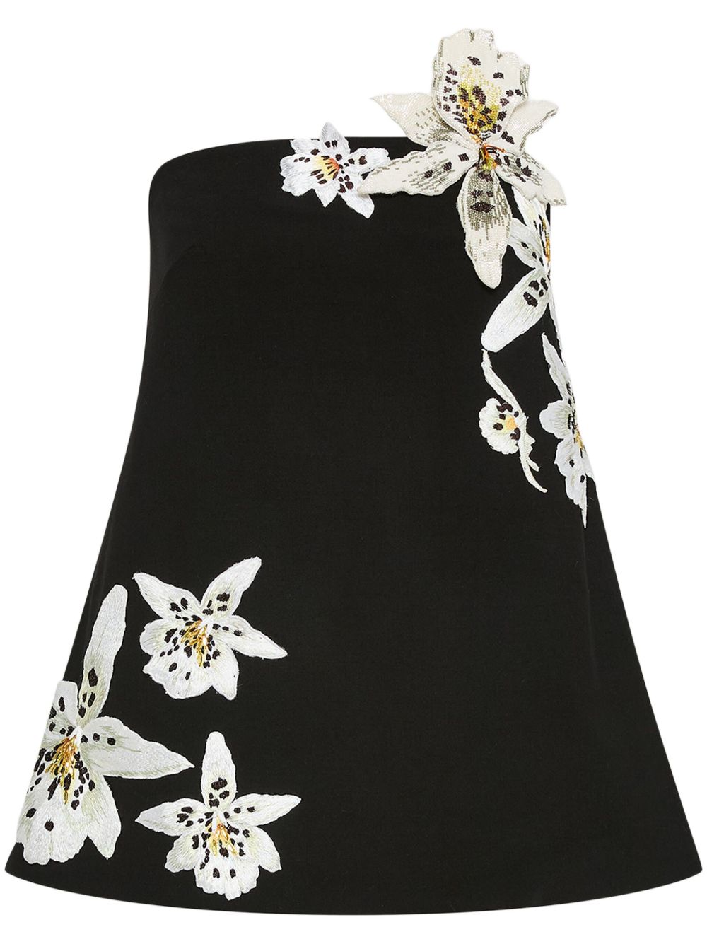 Oscar de la Renta Watercolour Orchid 罩衫 - 黑色