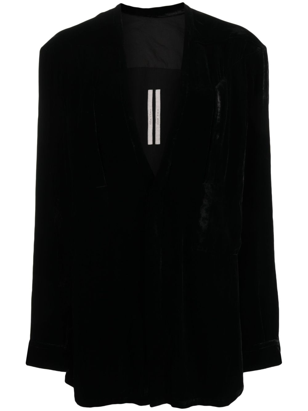 Rick Owens 深V领丝绒罩衫 - 黑色