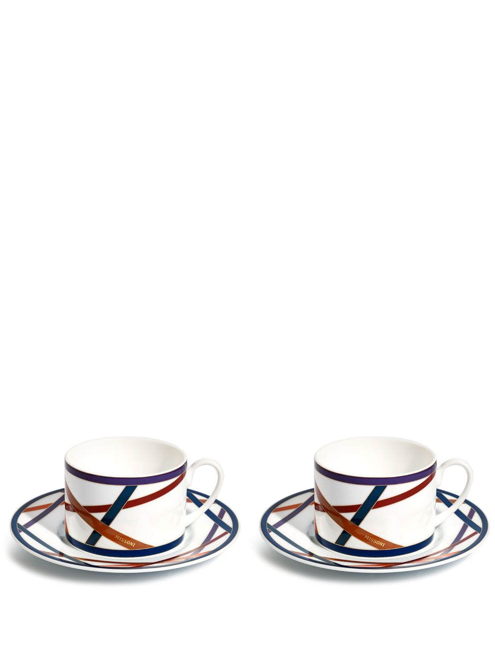 Missoni Home Nastri 图案印花茶杯（六件装） - 白色