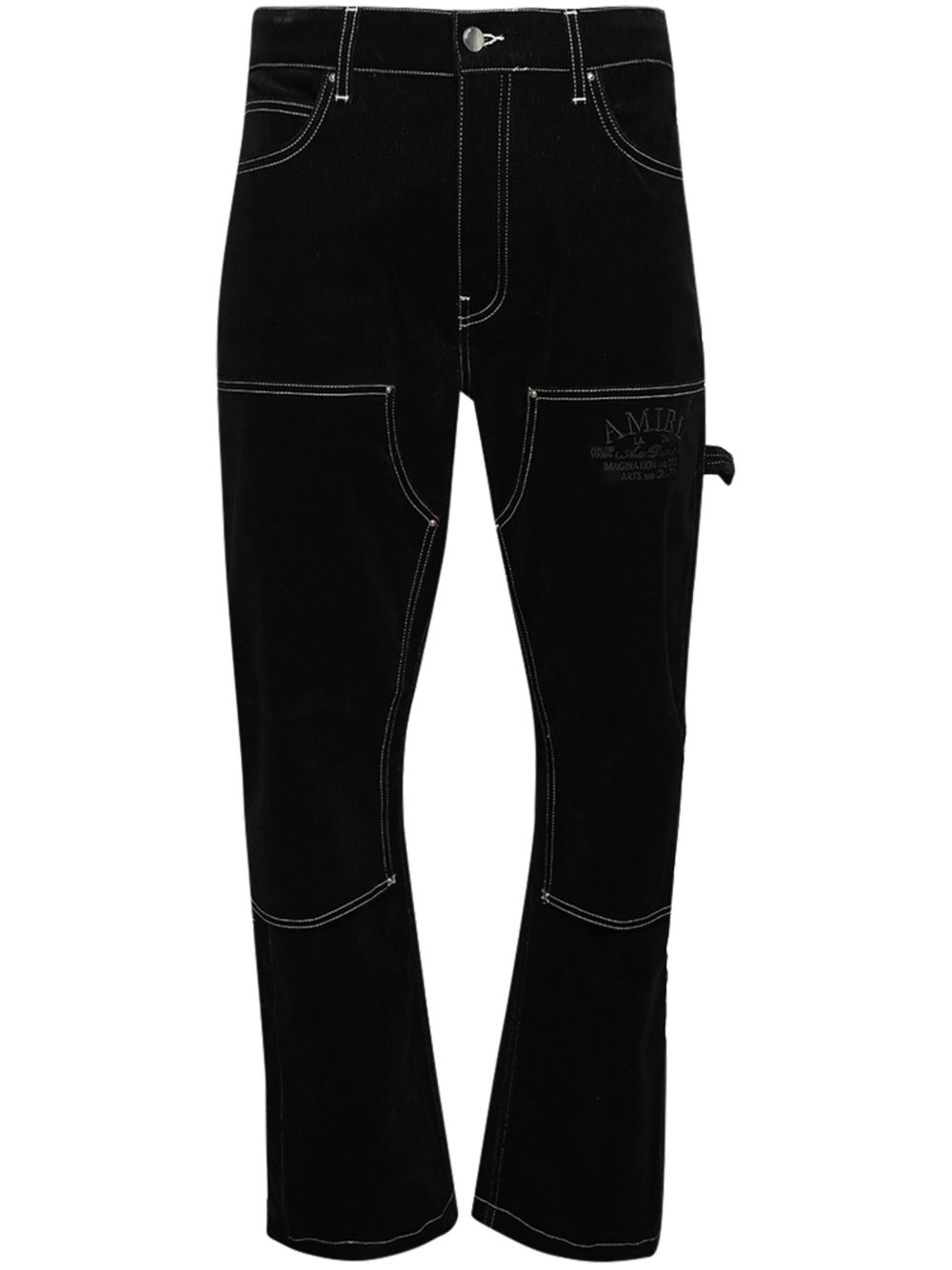 AMIRI logo刺绣工装裤 - 黑色