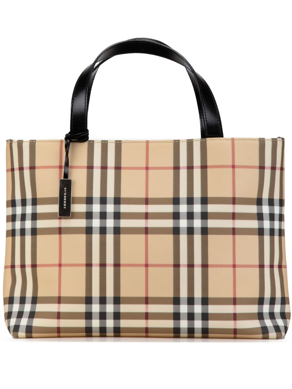 Burberry Pre-Owned 经典格纹帆布手提包（2000-2005年典藏款） - 褐色
