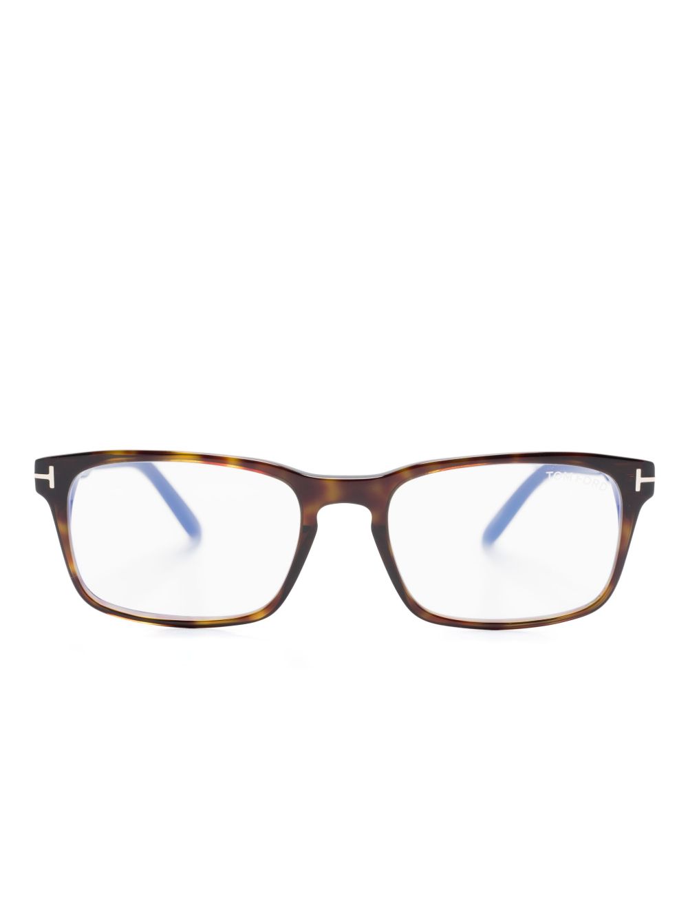 TOM FORD Eyewear 长方形镜框眼镜 - 褐色