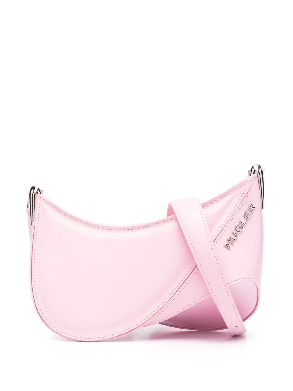 Mugler Spiral Curve 01 压纹小号斜挎包 - 粉色